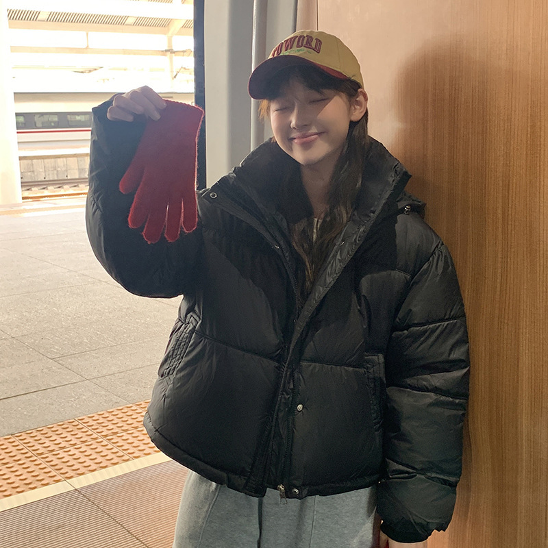 Corea de la nueva moda corta de algodón mujer 2025 invierno nuevo hombre pequeño suelto chaqueta de pan con capuzas image 6