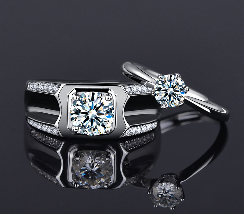 Eight Hearts And Arrows One Carat Ring - Elegant Couple Ring_voghion.com