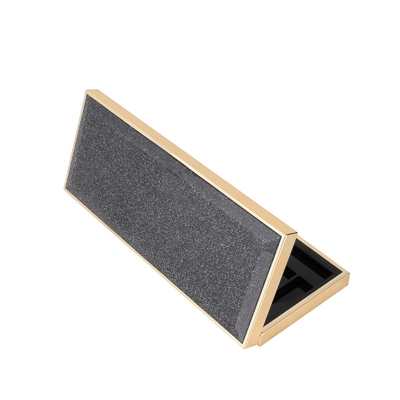 化妆品带灯眼影盒包材塑料方形盖底喷镀金