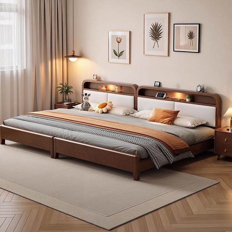Solid Wood Parent-Child Extra-Large Wooden Bed 1.5 for a Second Child, Simple Style for a Third Child, Master Bedroom Family Set, Home Use, Universal Splicing Solid Wood Parent-Child Extra-Large Wooden Bed 1.5 for a Second Child, Simple Style for a Third Child, Master Bedroom Family Set, Home Use, Universal Splicing