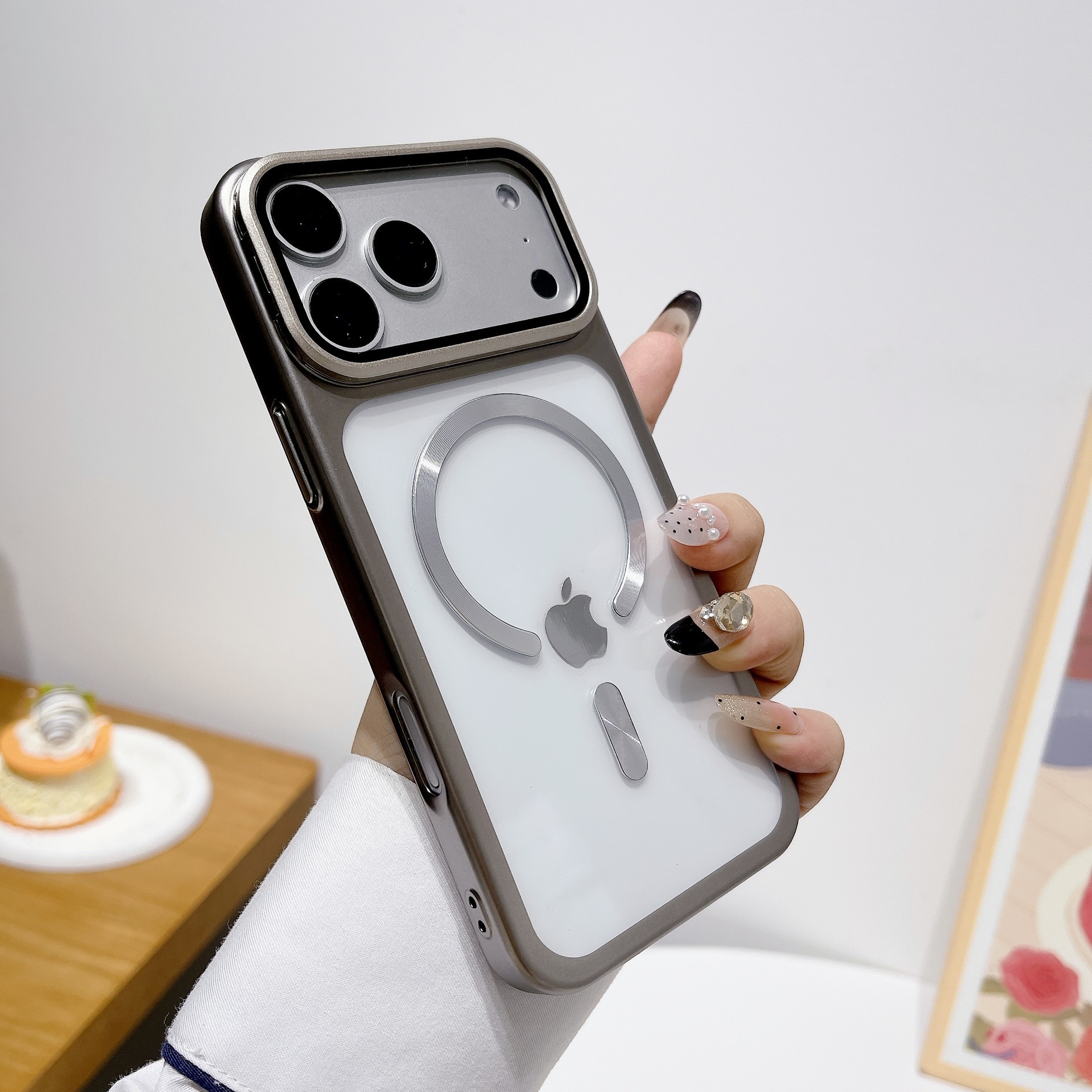 Funda Magnética con Soporte para iPhone 18 Pro de PC Anti-caídas