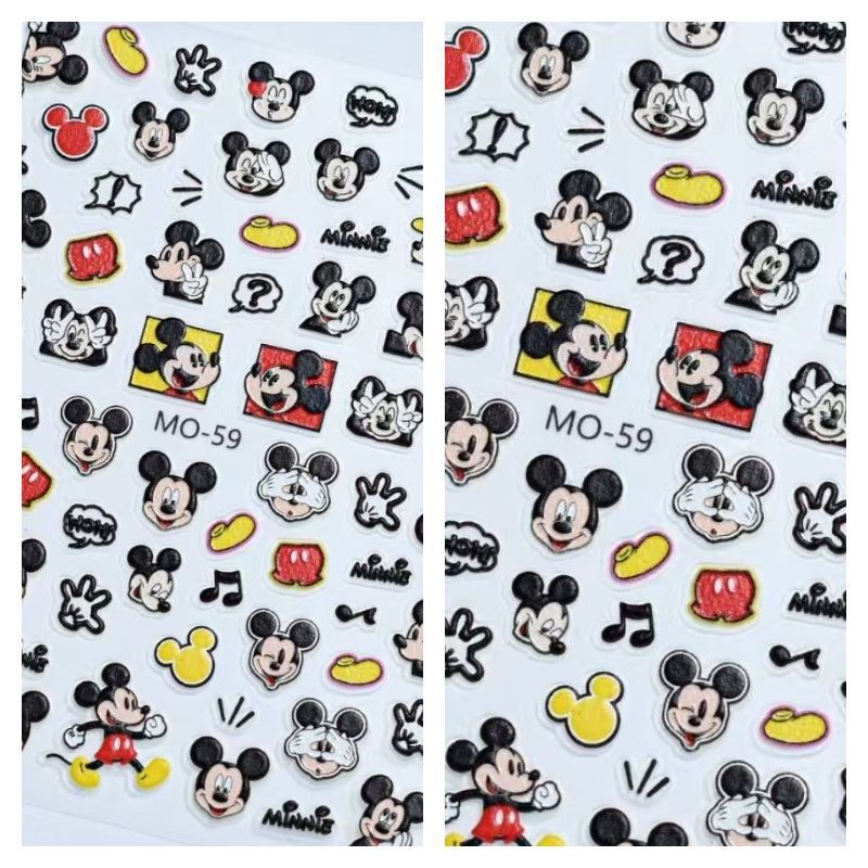 Xiaohongshu's New Cartoon Stickers Mickey DIY Stickers Small Size Mickey Mouse Cute Mickey Mouse House of Wonders Nail Art Stickers