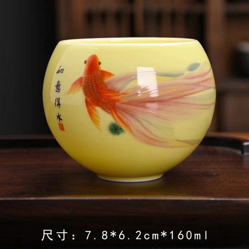 New product National Treasure Panda Cup Year After Year Surplus Gem Yellow Single Cup Bright Future Owner Cup Mutton Fat Jade Tea Cup