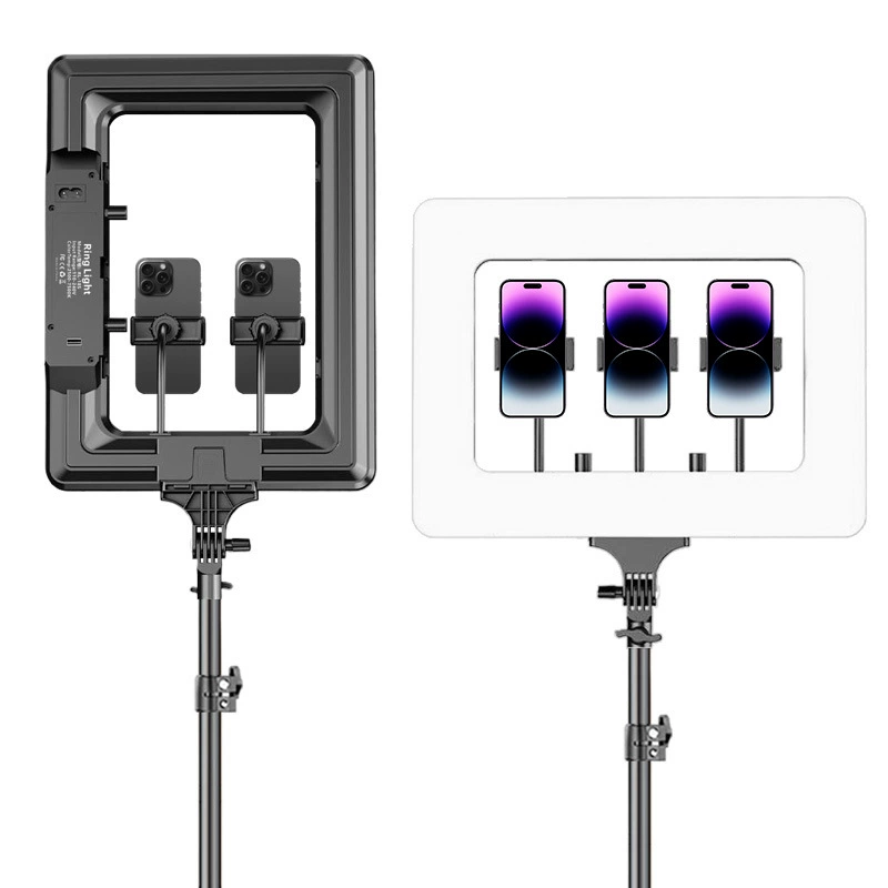 Светильник для клетки для кроликов для живой фотографии, портативный настольный светильник для фотосъемки, многосценное освещение, красота, трехцветное квадратное кольцо, заполняющий светильник 18inch