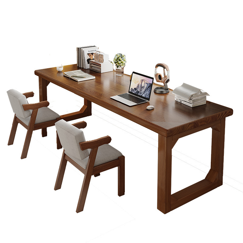 Escritorio de madera maciza, escritorio para el hogar de los estudiantes, escritorio de oficina simple doble, mesa de computadora de tira larga para sala de estar, banco de trabajo