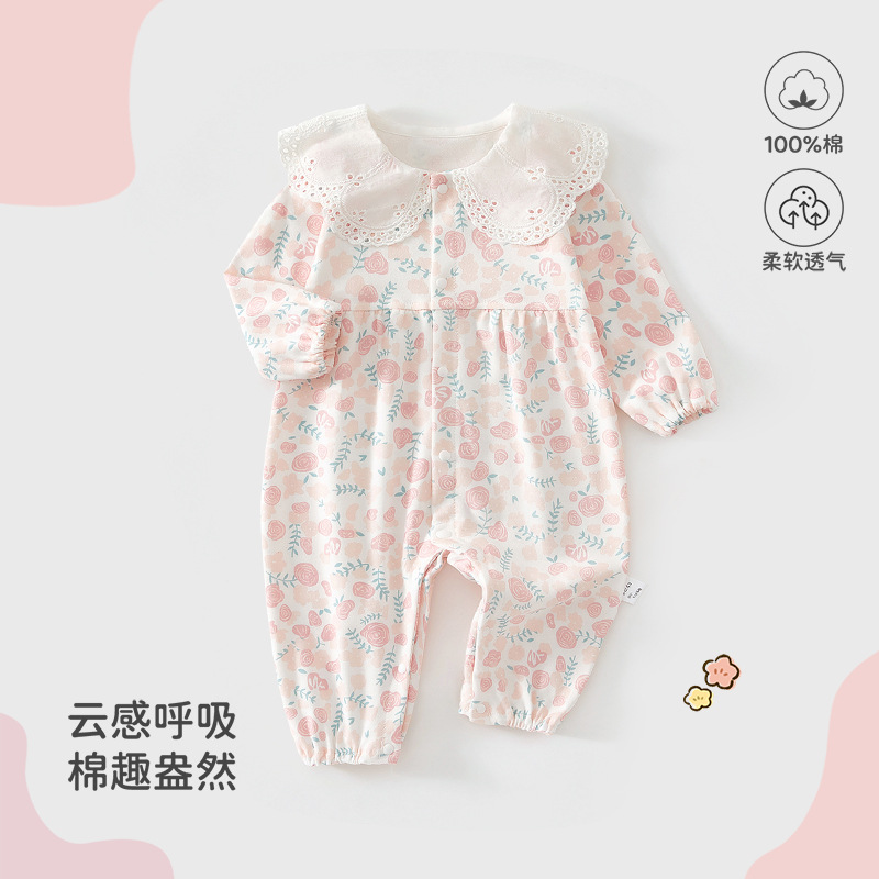 Four Seasons Baby Clothes Spring New Long Sleeve jumpsuit Climbing Wear Cute Baby jumpsuit