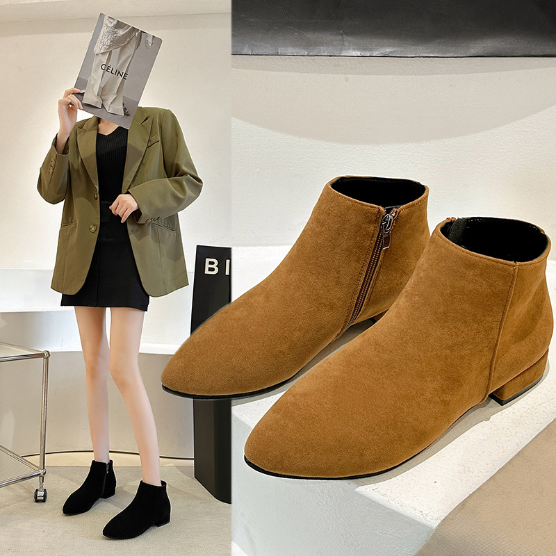 2023 Autumn New Korean Style Low Heel Pointed Toe Large Size…
