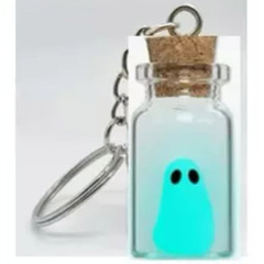 潮流万圣节漂流瓶夜光幽灵钥匙扣包包扣The Adopt a ghost neckl