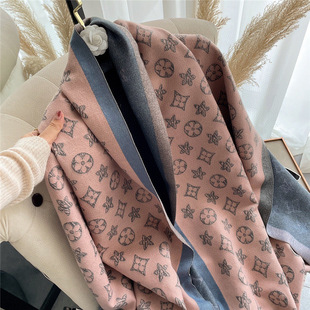 Pink Thick Scarf for Women 2024 Winter New Imitation Cashmere Versatile Shawl Dual-Use High-End Outer Warm Scarf
