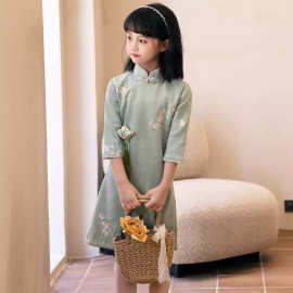 女童新中式国风旗袍2024新款夏季改良气质儿童连衣裙礼服大童洋气