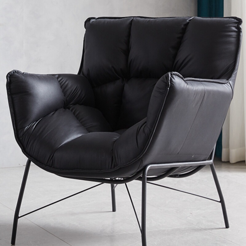 Nordic Minimalist Lazy Sofa Chair for Living Room, Balcony, Bedroom, Artistic Long-Sitting Light Luxury Negotiation Single Manicure Sofa W&