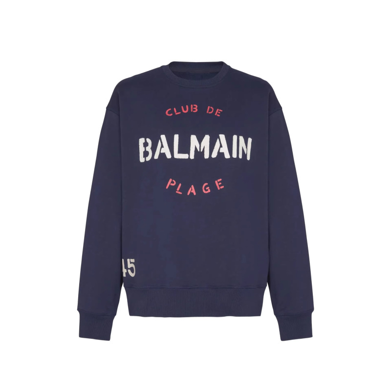 Balmain/Balmain's 26Th Spring, Summer, and Autumn New Printed Men's Casual Long-Sleeved Round-Neck Sweatshirt