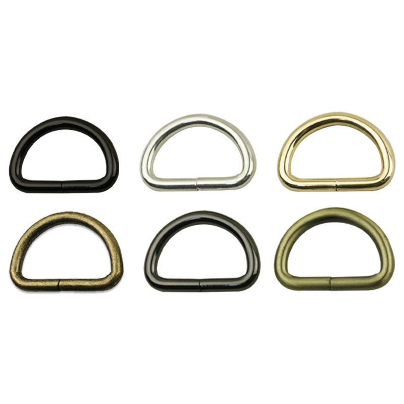 Diámetro interior 32mm alambre metálico D Hebilla bolsa de ropa correa de hombro conexión en forma de D hebilla de equipaje hardware hierro hebilla en forma de D