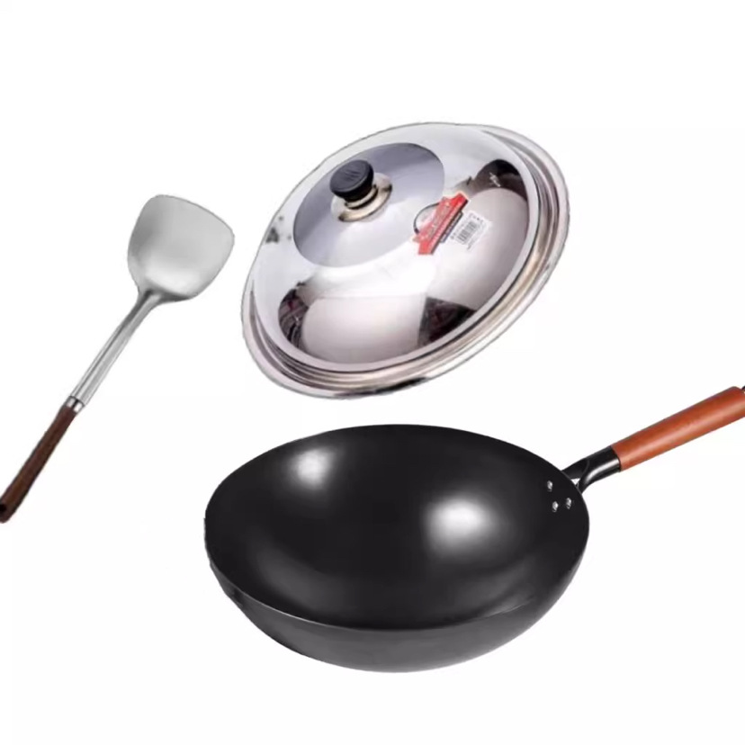 질화물 귀 없는 단일 냄비 + 뚜껑 + 주걱