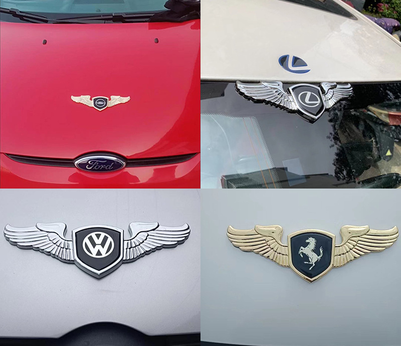 Applicable to Haver MG Volkswagen Car logo Vertical Standard Flying Eagle Standard Stainless Steel Metal Car Mark Engine Cover Vertical Standard