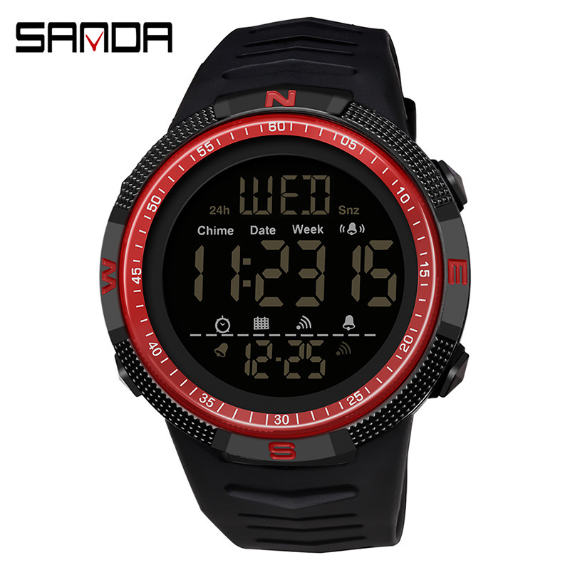 SANDA 6014 multifunción LED reloj electrónico impermeable reloj deportivo para hombre reloj de moda para estudiantes