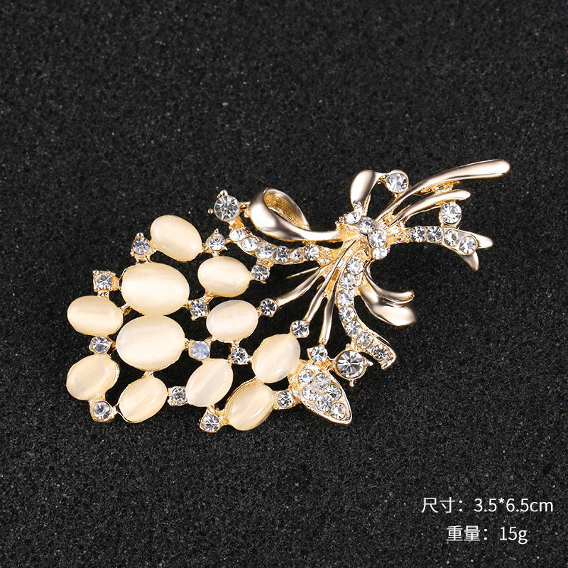 2024 nuevo día de la madre venta caliente broche de ópalo mujer con incrustaciones de diamantes de imitación broche accesorios de ropa joyería