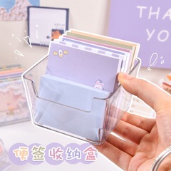 Ins Style Acrylic Memo Pad Storage Box Transparent Mask Slanted Cosmetic Japanese Desktop Box 