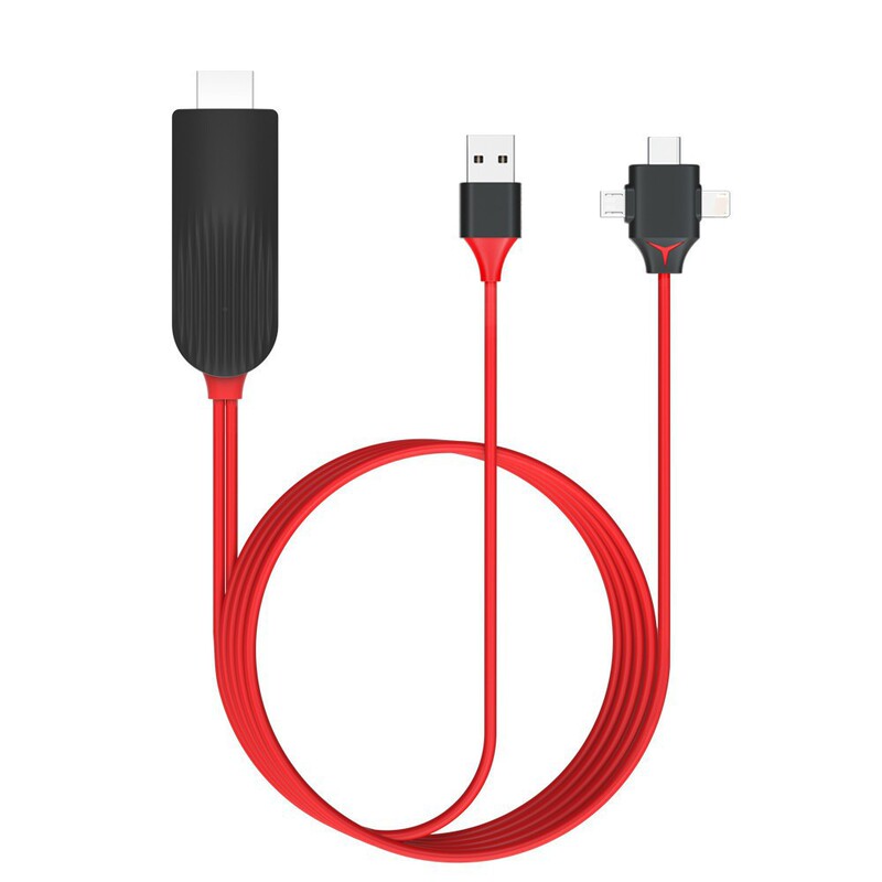 Applicable to Android TYPE-C mobile phone to HDMI HD cable three-in-one TV projector with screen cable projection screen