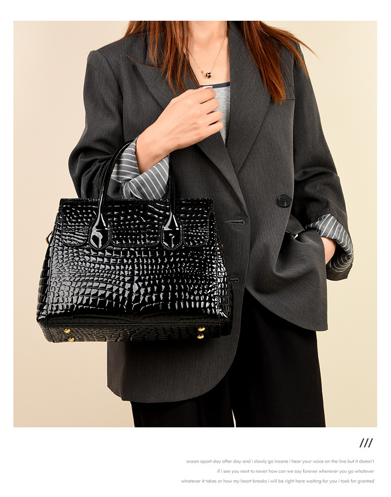 Bag Women's Bag 2024 Fashion Fashion High-capacity Tote Bag Foreign Trade Ladies Patent Leather Handbag_voghion.com