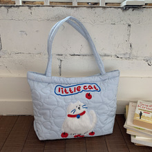 跨境大容量棉服包包女式2025新款休闲卡通包单肩包轻便百搭托特包