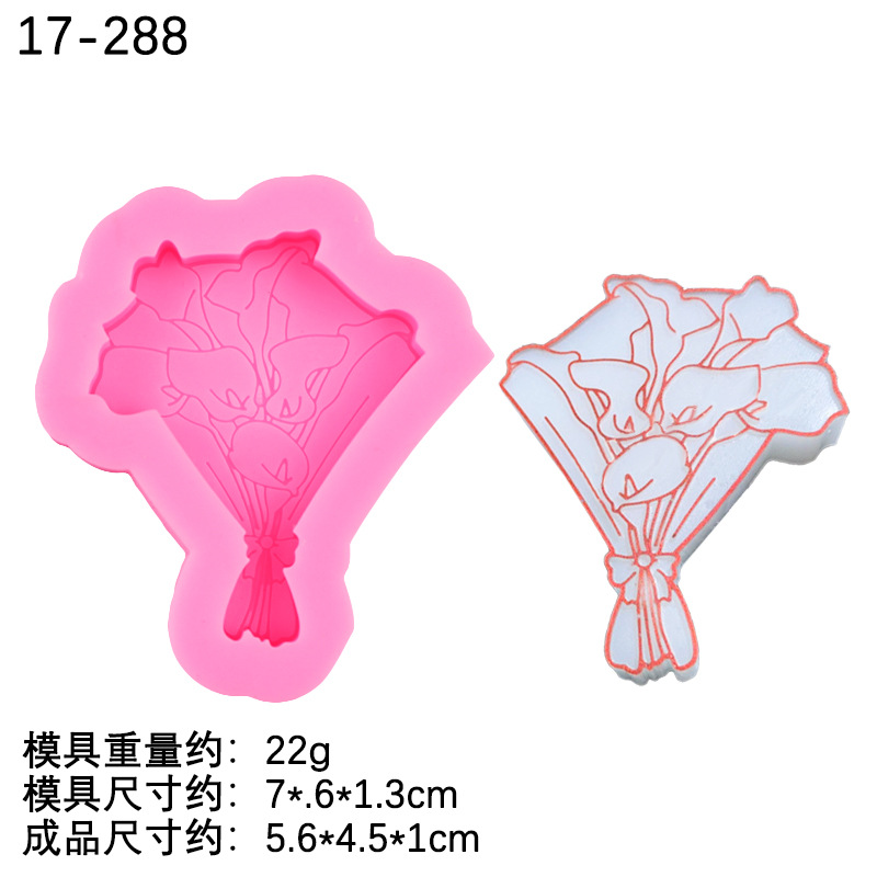 Rose Tulip flor de cerezo ramo girasol modelado molde de silicona epoxi molde de yeso molde de aromaterapia