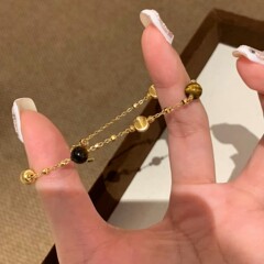 秋冬美拉德老钱风串珠手链小众时尚轻奢气质简约个性叠戴手串手饰