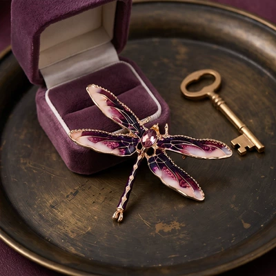 Dragonfly Brooch for Women, Alloy: Yaxa sancaqları