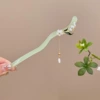 Green pendant, Chinese hairpin, orchid