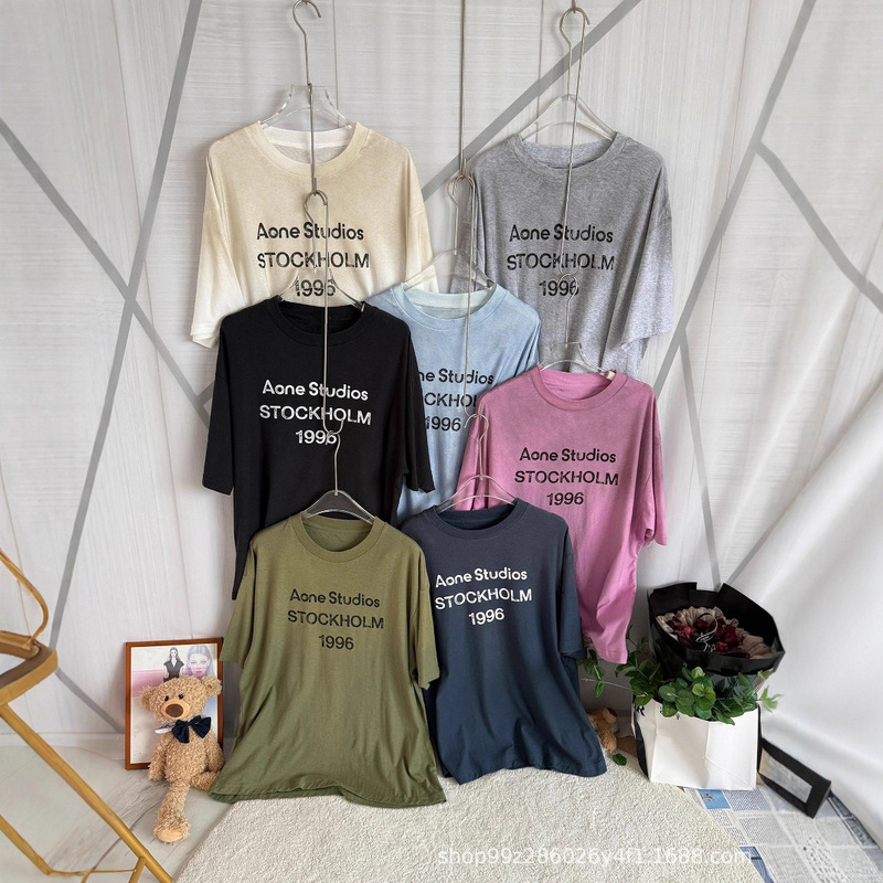 Shenzhen ~ Nanyou Ceiling Quality 1996 Destroys Old Crewneck Short Sleeve Loose T-shirt for Women, American Men and Women