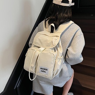 P 18352 Ins Style Solid Color Backpack ��ˇ���e�p��� �羳��