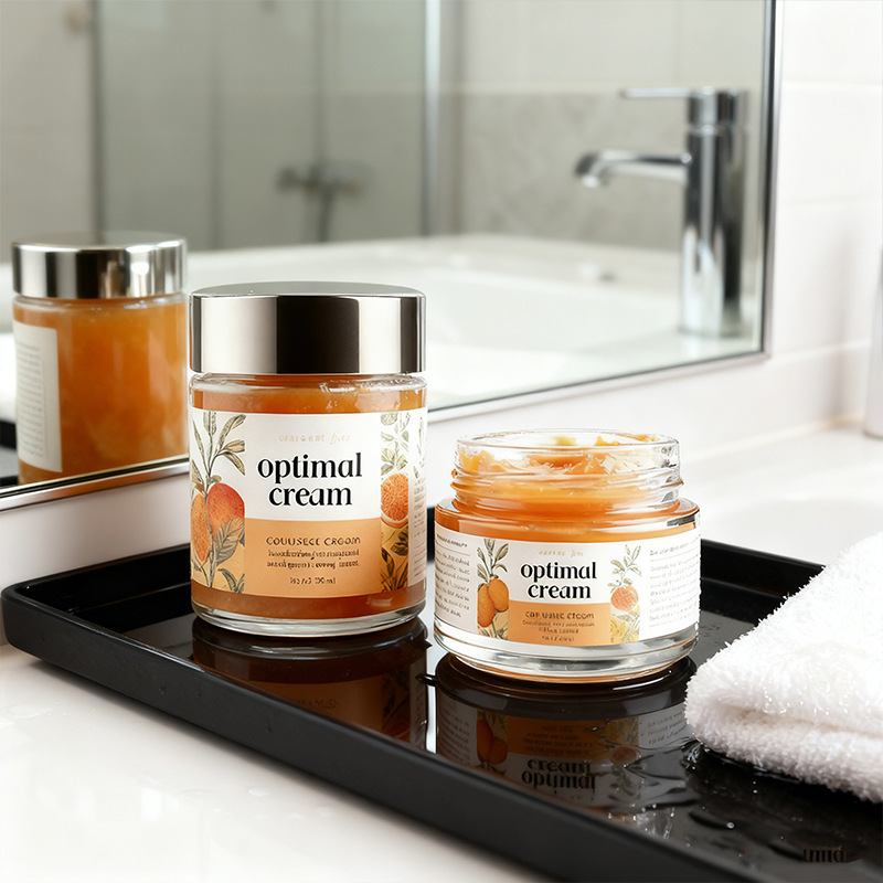 Factory Direct Sales Glass Bottle Cosmetic Cream Bottle 90Ml200Ml Round Threaded Mouth Sealed Scrub