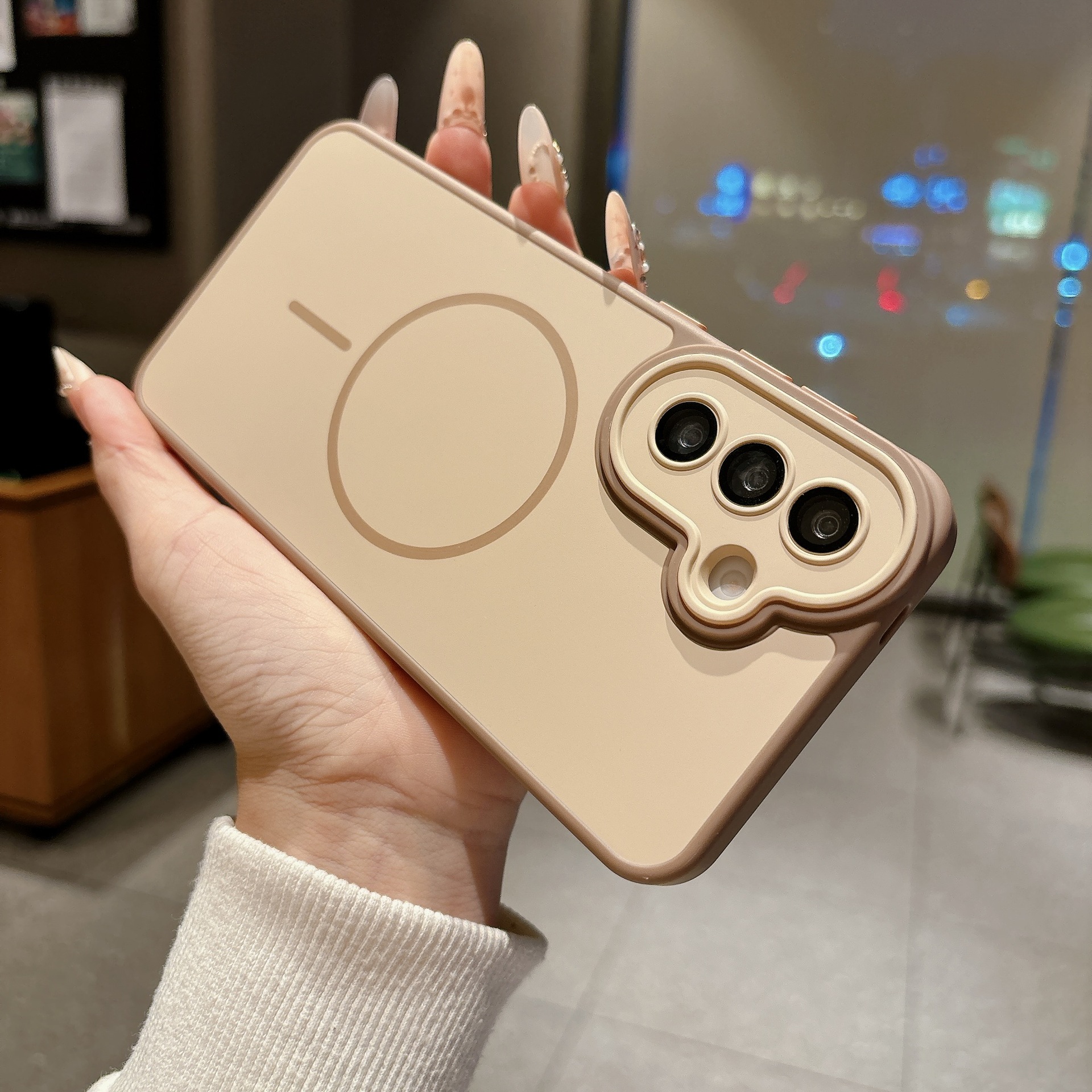 跨境适用三星S26Ultra手机壳肤感撞色磁吸带镜头膜S25防摔A57硬壳