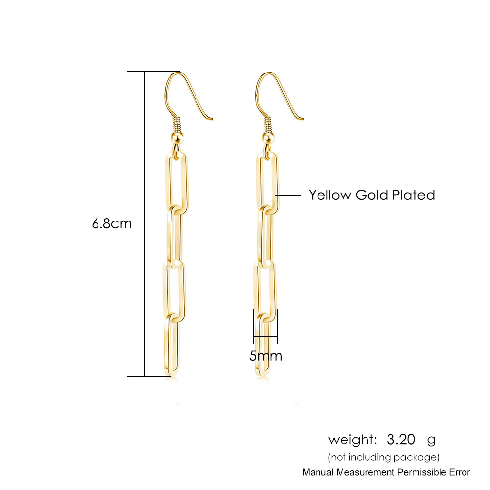 Fashion Paper Clip Stainless Steel Plating Zircon Earrings Necklace