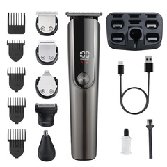多機能オイルヘッド電気バリカン家庭用ヘアシェービングバリカンセットバリカン専用デジタルディスプレイ彫刻