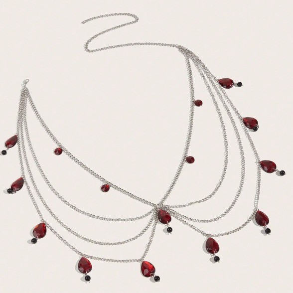 Retro Perlen-bauchkette Für Damen, Ethnic Multi-layer Körperkette_voghion.com