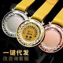 金属挂牌奖牌铁人三项奖状颁奖马拉松跑步金牌足球排球羽毛球logo