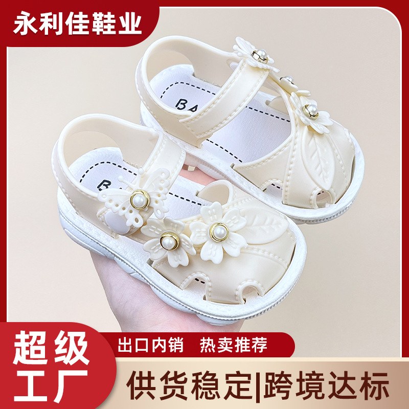 Sandalias de niñas para bebés de verano, zapatos de bebés transpirables para bebés princesas fábrica de zapatos al por mayor comercio exterior