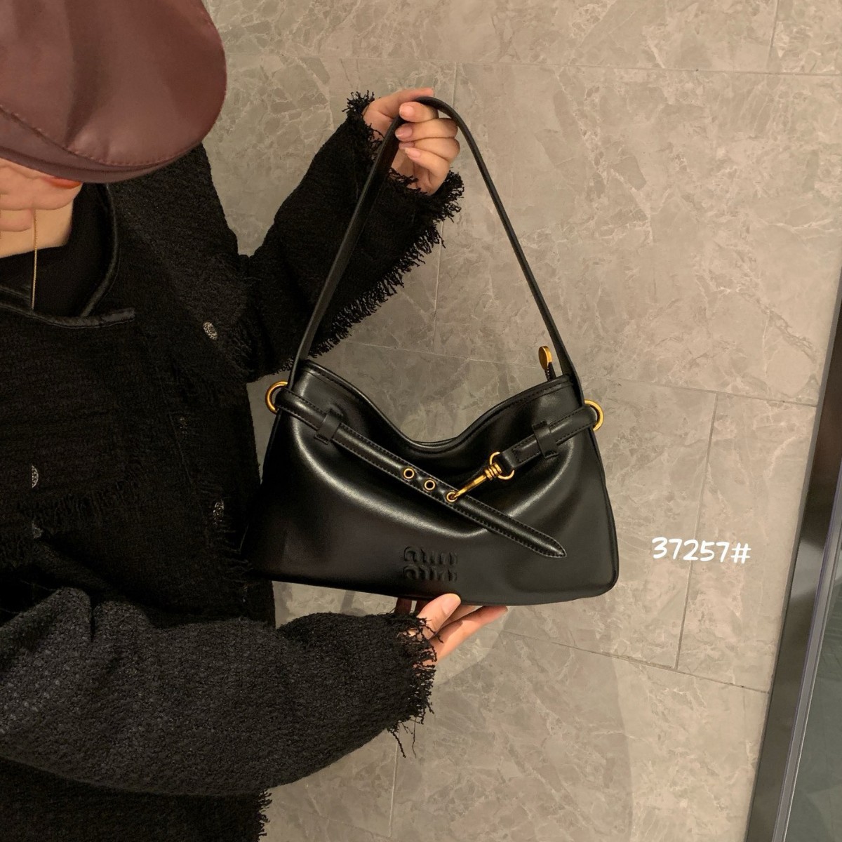 Vintage Genuine Leather Underarm Bag Small Square Bag For Women High-End Niche Retro Bag Commuter Shoulder Bag Large Capacity Tote - Thumbnail 3
