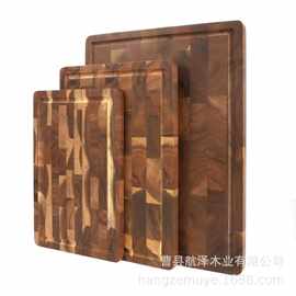 跨境木质棋盘格加厚多规格菜板厨房水槽案板拼花水果熟食芝士案板