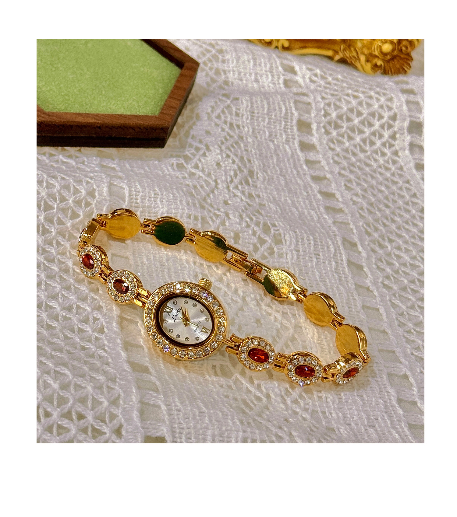 Pointer Display Type Shiny Oval Jewelry Buckle Quartz Watch Women's Watches