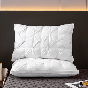 Cotton soft silk new flower down pillow core five-star hotel three-dimensional 95 goose down rebound neck pillow core wholesale
