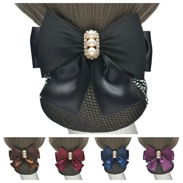 Factory Direct Sales Professional Hair Accessories for Bank Nurses and Service Staff, Bun Hairnets, Workplace Bow Hair Clips for Women