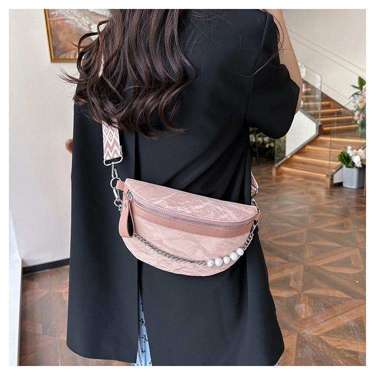 750g Weight Nylon Lining Material Zipper Closure Type Single Shoulder Strap Strap Type Crossbody Bag Bags Type Casual, Holiday Occasion Pu Leather Material Solid Color Pattern All Seasons Season Women's Gender Vintage Style, Streetwear Style Dumpling Shape Shape Medium Size Women's Vintage Style Streetwear Solid Color Pu Leather Waist Bags 14