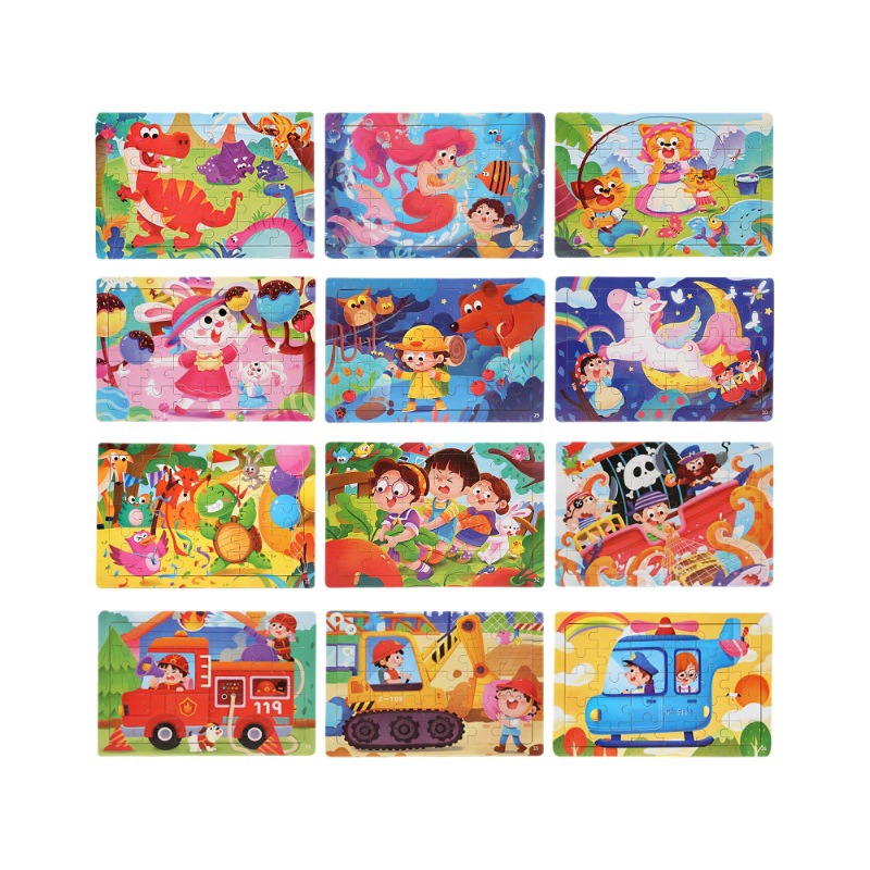 30 piezas de puzzle de madera para niños Educación temprana Tráfico de animales Dinosaurios Cognitivo Panel Desarrollo de Inteligencia CE CPC