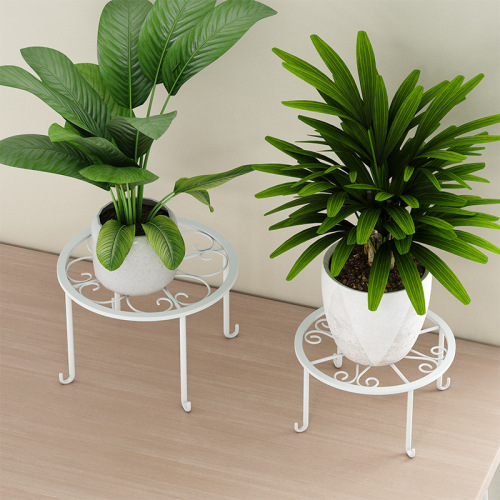 Iron Wrought Flower Stand, European Style, Floor-Standing Indoor Home Use Balcony Flower Stand, Living Room Flower Pot Base, Bay Window Terrace, Lucky Bamboo