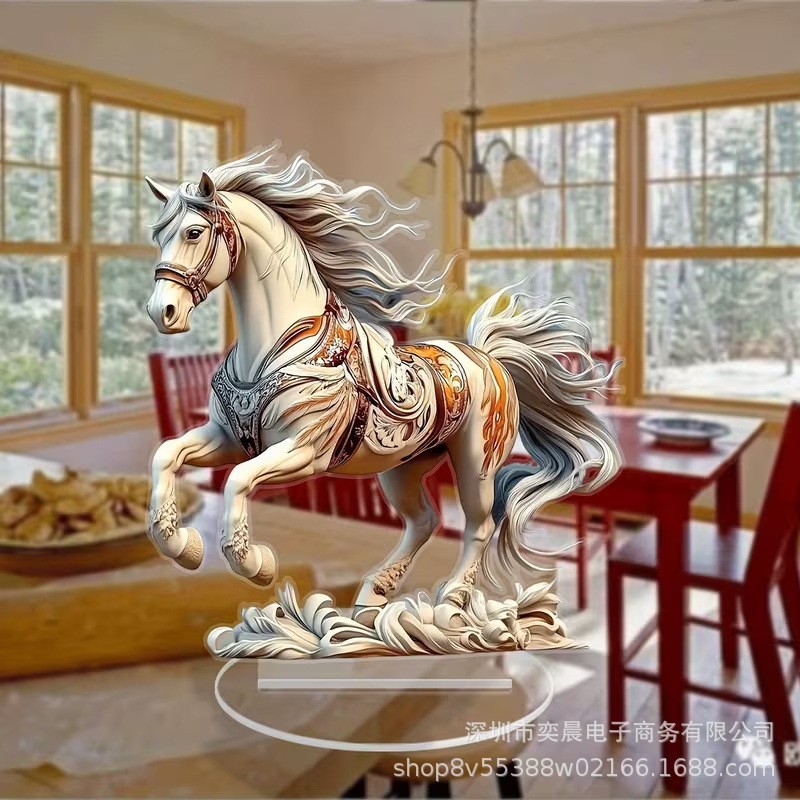 Colgante creativo transfronterizo nuevo caballo para el éxito acrílico decoración plana decoración de escritorio decoración para el hogar