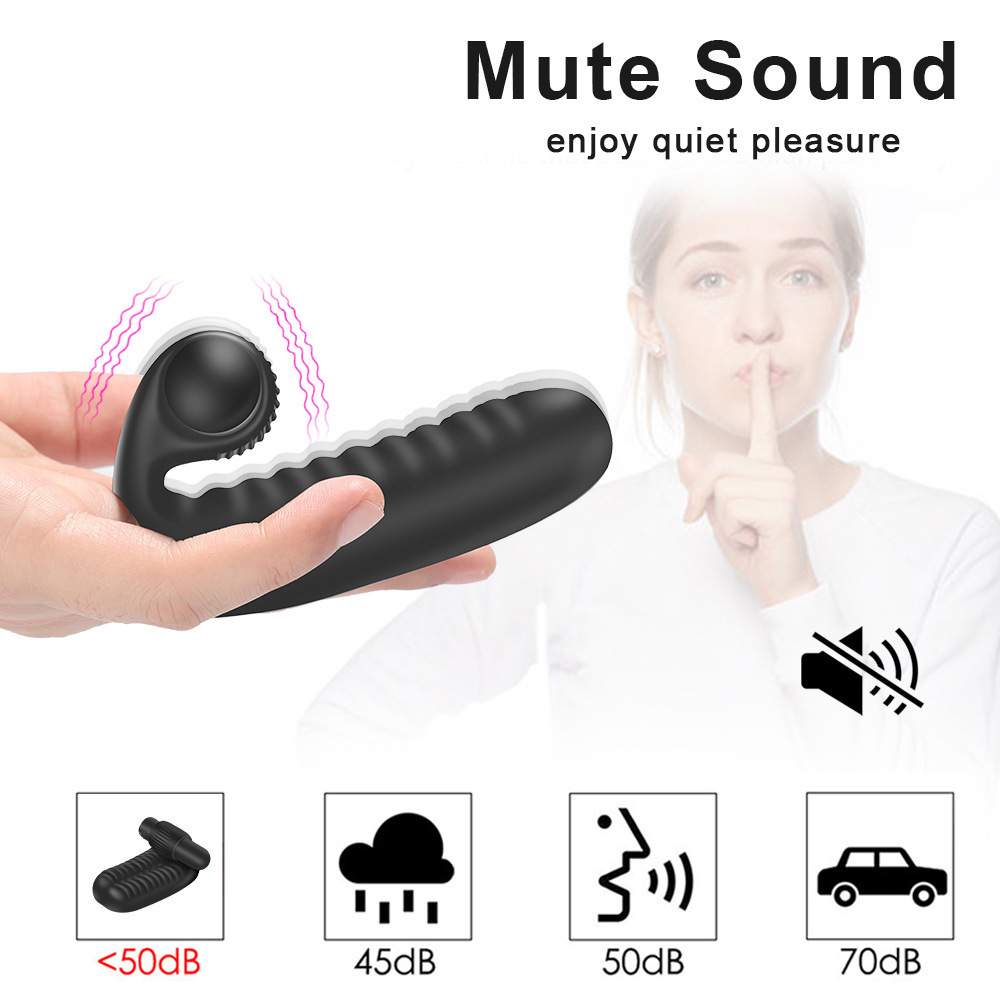 Rechargeable Stimulating Wearable Silicone Finger Sleeve Couple Massager Vibrator Adult Sex Toy_voghion.com