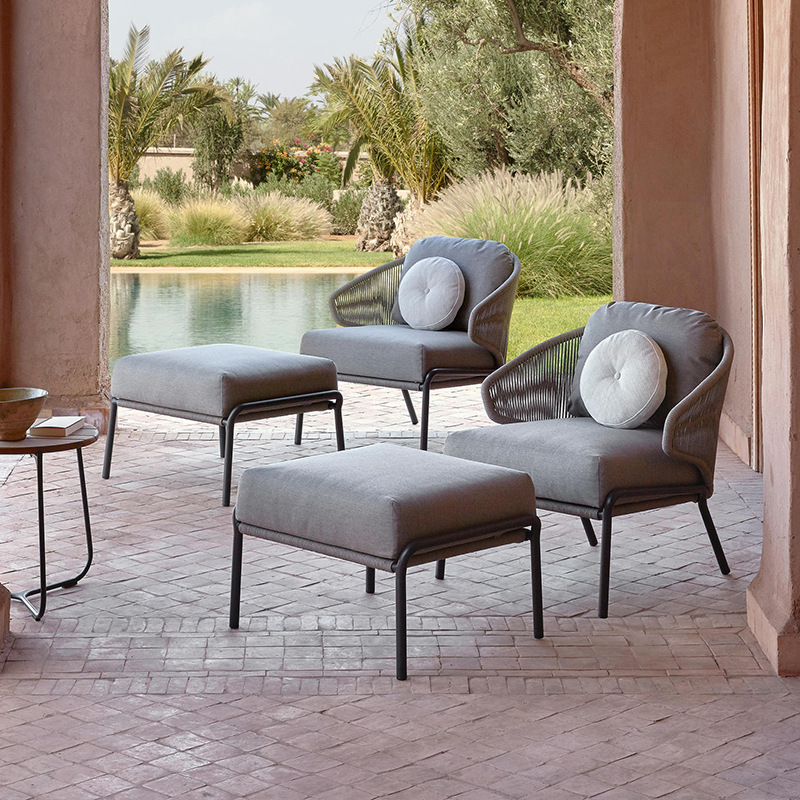 Conjunto de sofás de exterior para patio, balcón, protección solar, impermeable, silla de ratán de ocio, sofá de ratán para jardín, terraza image 3