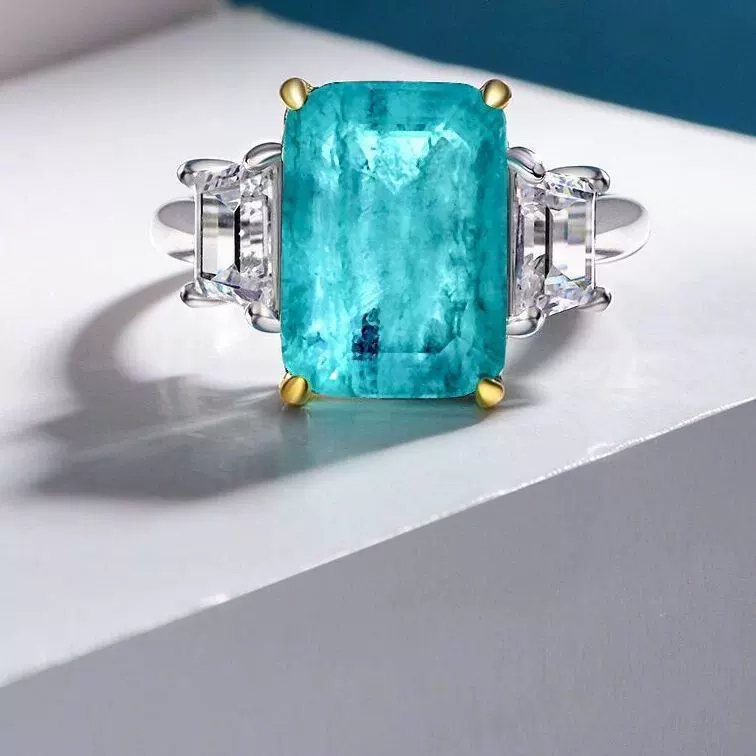 Stone inlay drop-shaped, ring, silver 925 sample, 10 carat